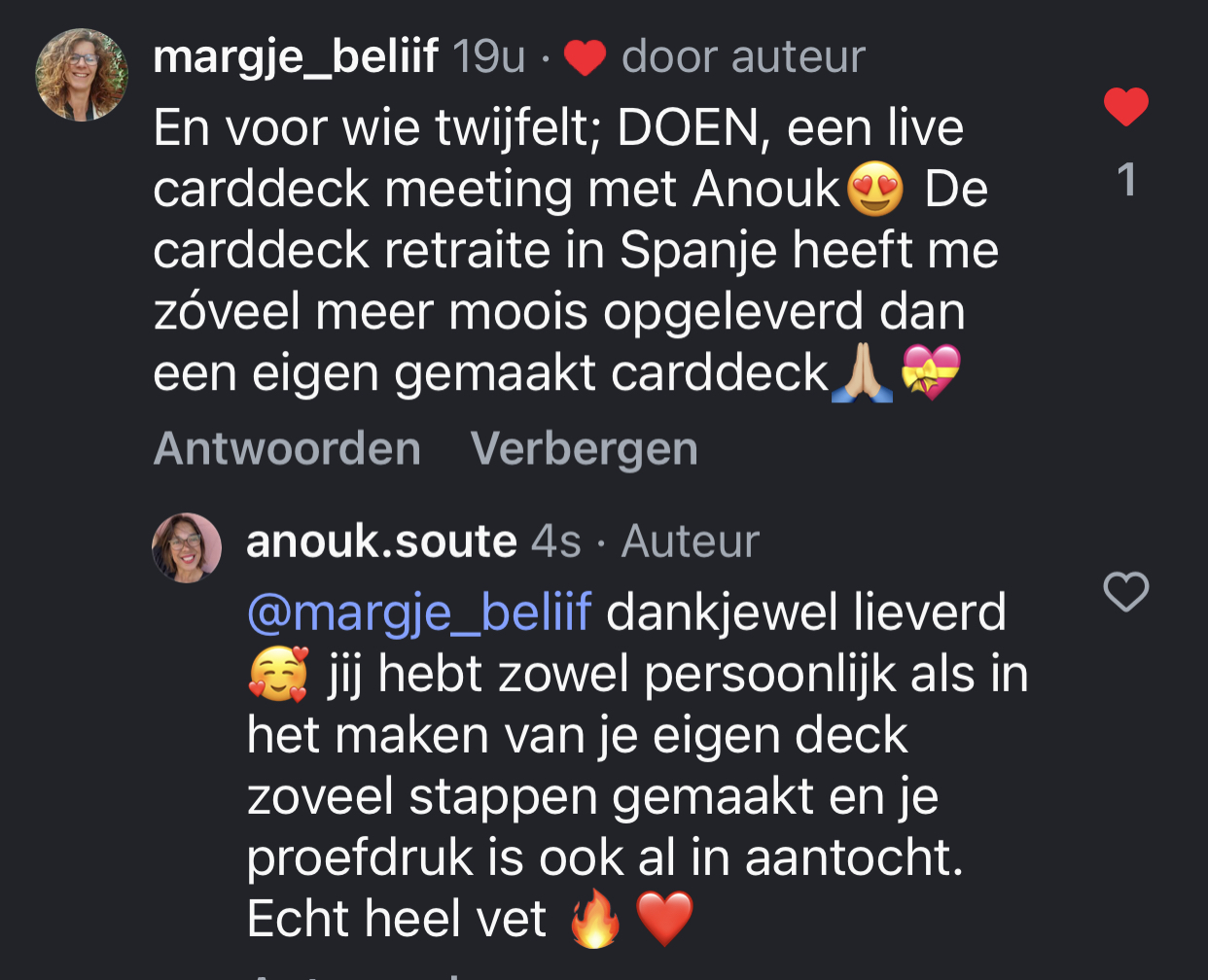 Review van Marije: voor wie twijfelt, doen. De carddeck retraite leverde haar veel meer op dan alleen een eigen carddeck